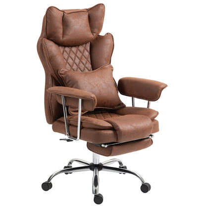 Home Office Chair, Leathaire Desk Chair with Lumbar Support Pillow, Grey