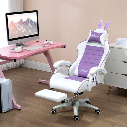 Racing Gaming Chair Reclining PU Leather Computer Chair with Headrest, Yellow