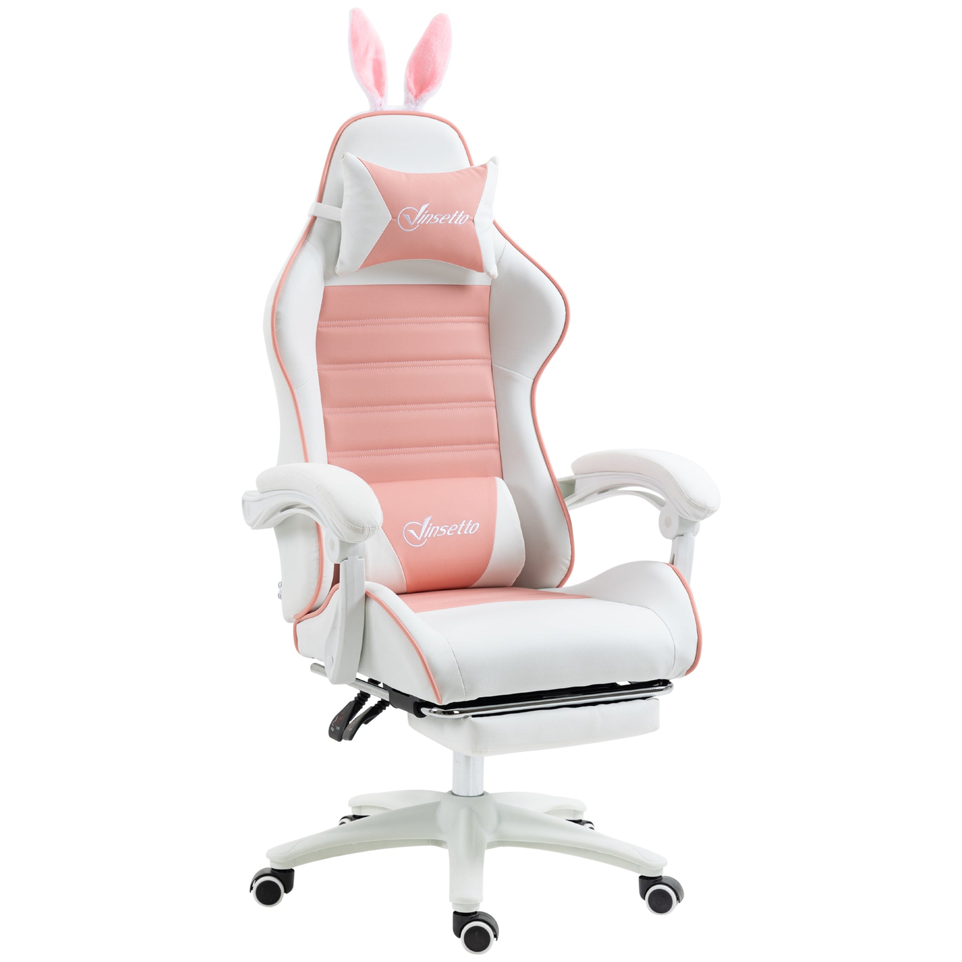 Racing Gaming Chair Reclining PU Leather Computer Chair with Headrest, Yellow