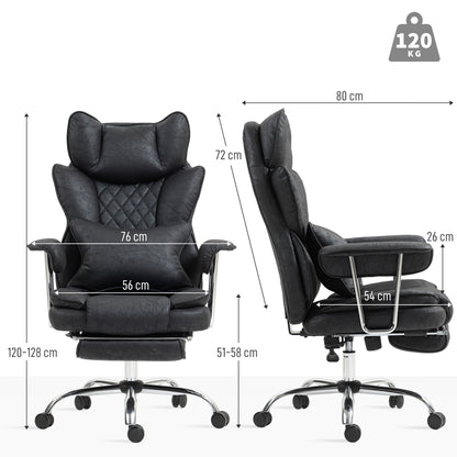 Home Office Chair, Leathaire Desk Chair with Lumbar Support Pillow, Grey
