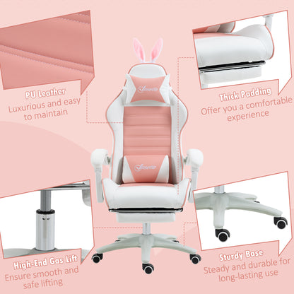 Racing Gaming Chair Reclining PU Leather Computer Chair with Headrest, Yellow
