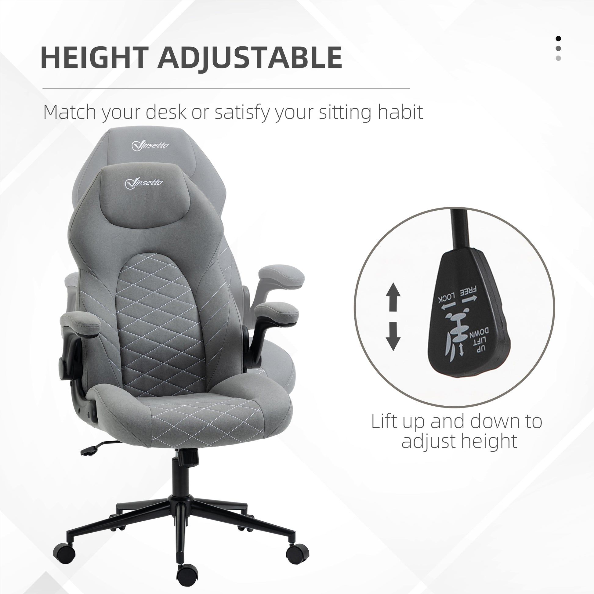 Home Office Chair Computer Chair with Adjustable Height Swivel Seat