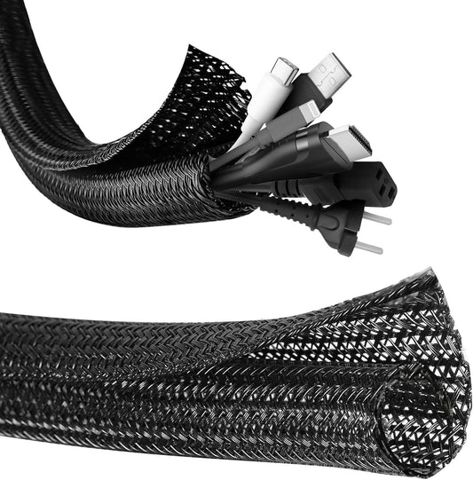 10Ft-1/2Inch Cable Tidy Sleeves Wire Covers for Computer, TV, Home, Office
