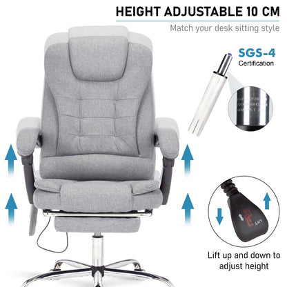 Massage Office Chair Gaming Computer Desk Swivel Recliner Chair Leather Footrest