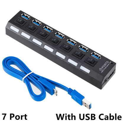 USB 3.0 Hub USB HUB Splitter Multi USB 3.0 Hub Multiple 4/7 Port Hub Splitter Wi