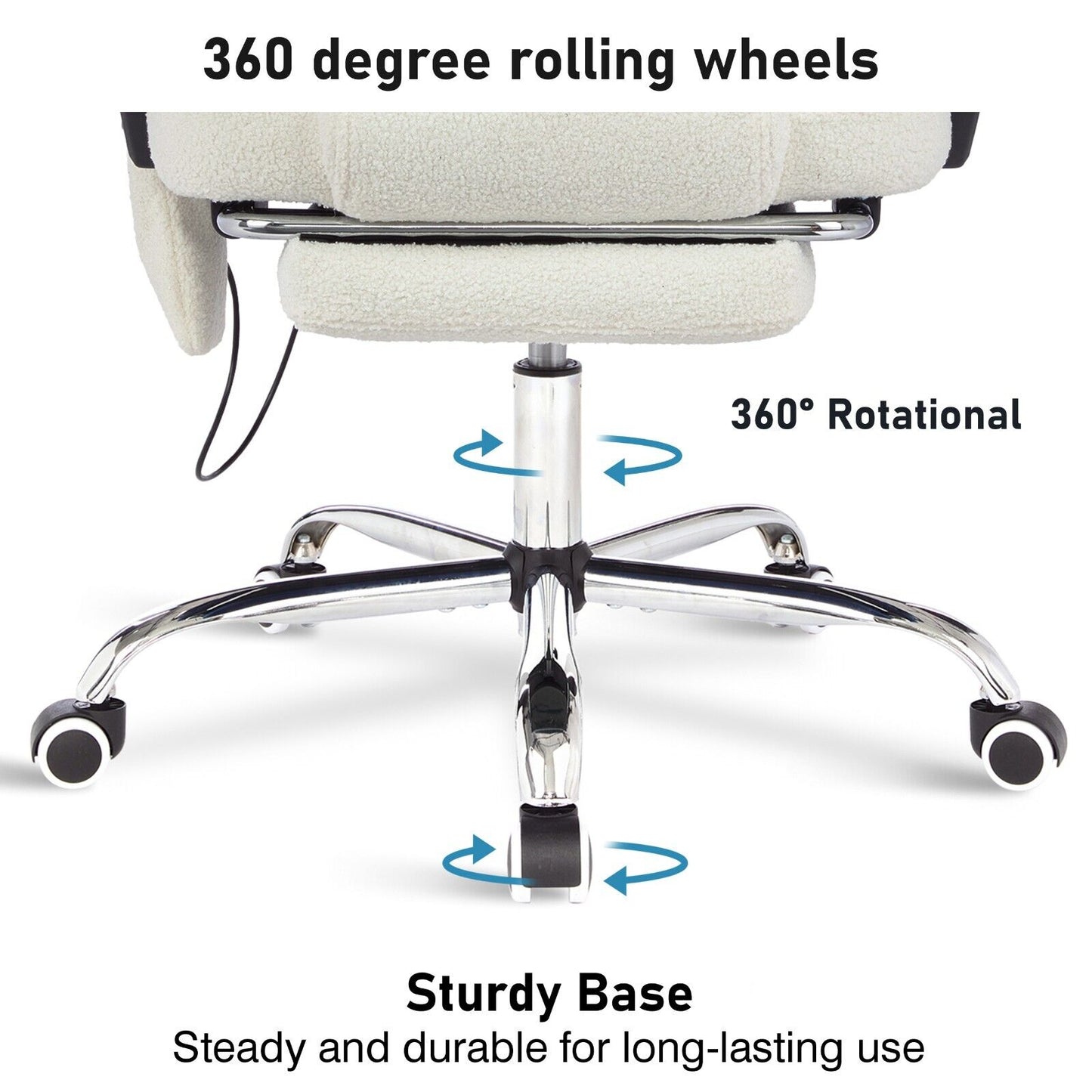 Massage Office Chair Gaming Computer Desk Swivel Recliner Chair Leather Footrest