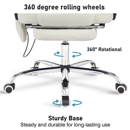 Massage Office Chair Gaming Computer Desk Swivel Recliner Chair Leather Footrest