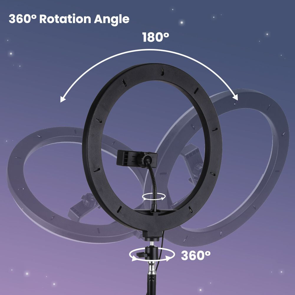 12" 14" Ring Light with Tripod Stand & Phone Holder Selfie Ring Light Live Video
