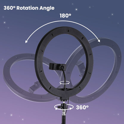 12" 14" Ring Light with Tripod Stand & Phone Holder Selfie Ring Light Live Video