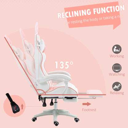 Racing Gaming Chair Reclining PU Leather Computer Chair with Headrest, Yellow