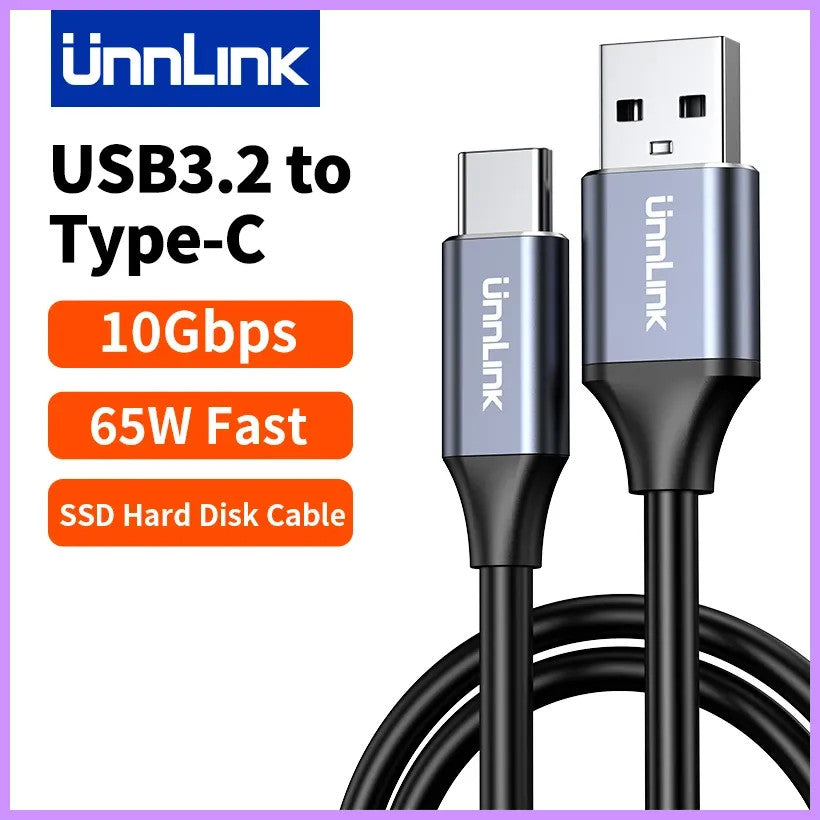 USB 3.2 10Gbps Type C Cable USB a to Type-C Data Transfer USB C SSD Hard