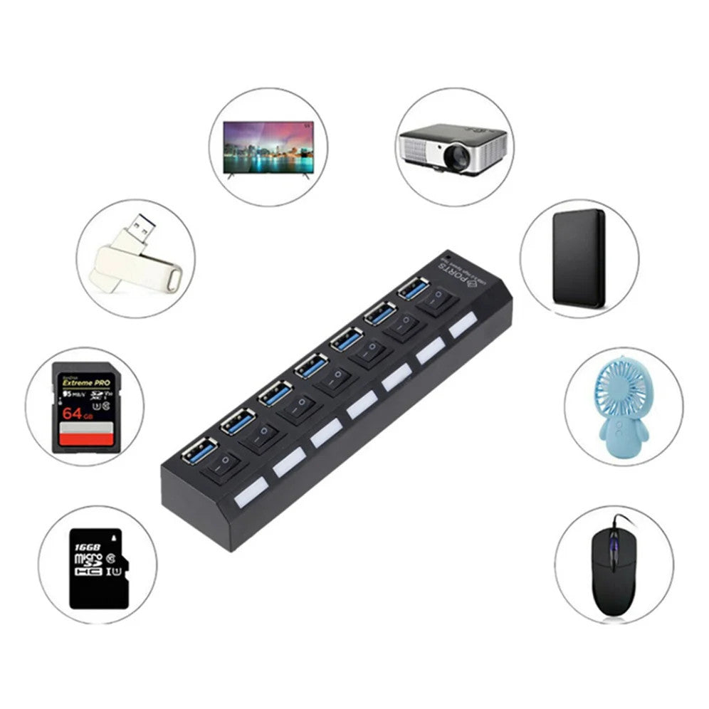 USB 3.0 Hub USB HUB Splitter Multi USB 3.0 Hub Multiple 4/7 Port Hub Splitter Wi