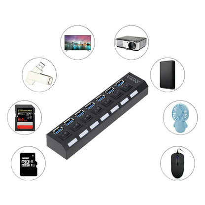 USB 3.0 Hub USB HUB Splitter Multi USB 3.0 Hub Multiple 4/7 Port Hub Splitter Wi
