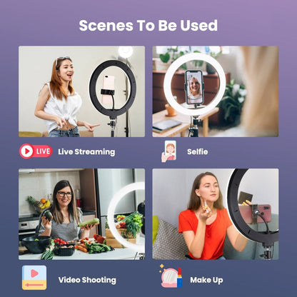 12" 14" Ring Light with Tripod Stand & Phone Holder Selfie Ring Light Live Video