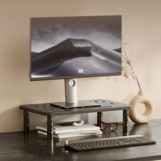 Adjustable Computer Monitor Stand Elevated View Angle Computer Monitor Holder Stress Relief Desktop Creative Storage Rack Office