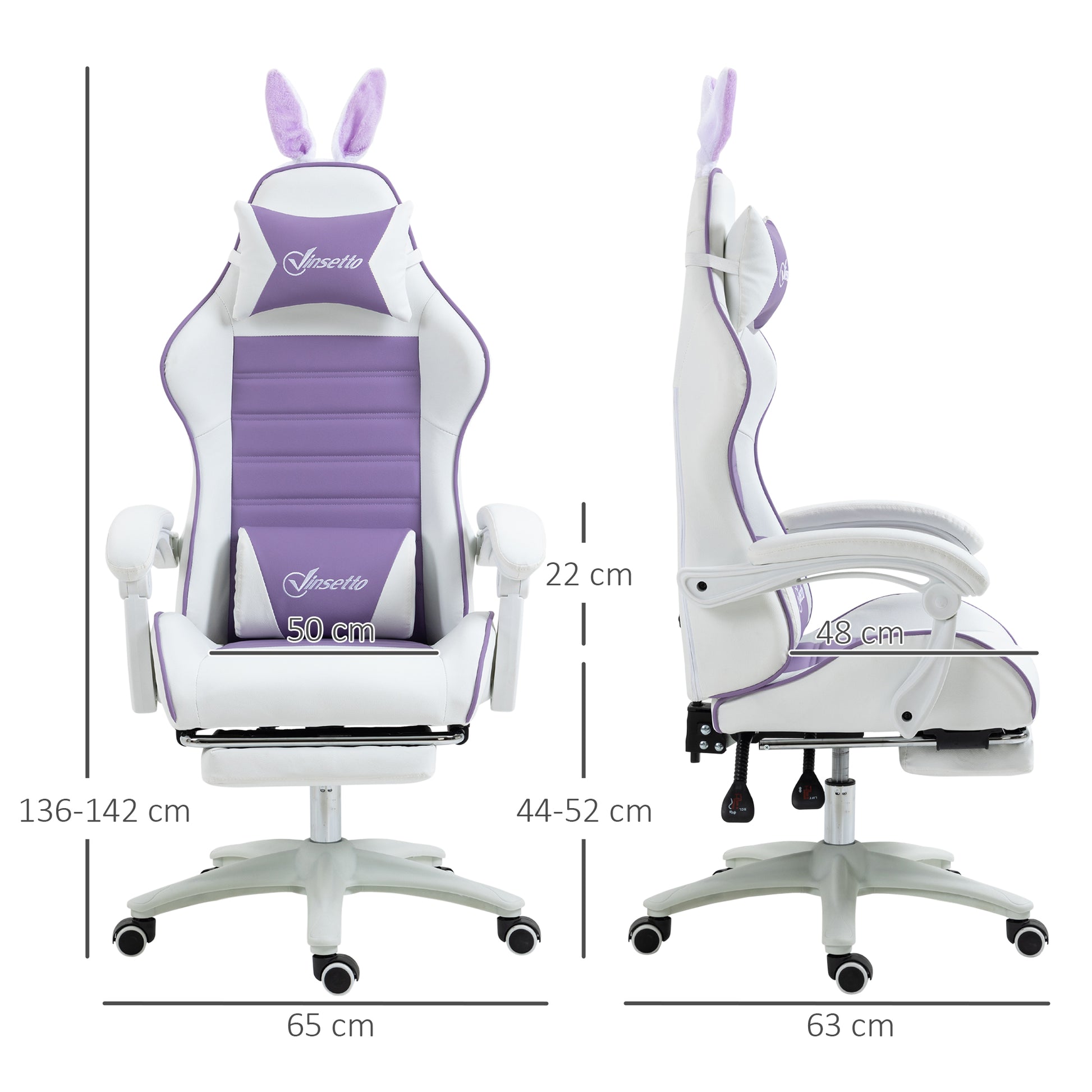 Racing Gaming Chair Reclining PU Leather Computer Chair with Headrest, Yellow
