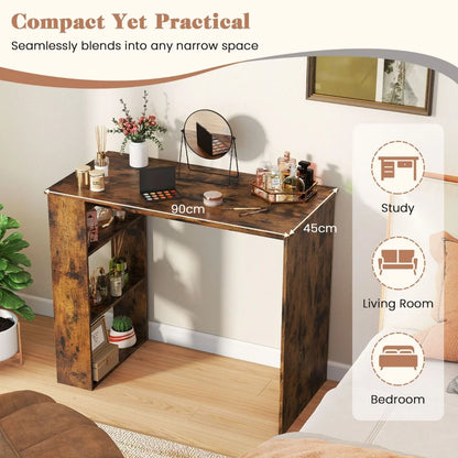 Computer Desk with Bookshelf for Study Living Room