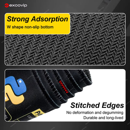 Python Programing Mouse Pad Large Shortcuts Cheat Sheet Keyboard Mousepad Stitched Edge Non-Slip Base Desk Mat for Engineer
