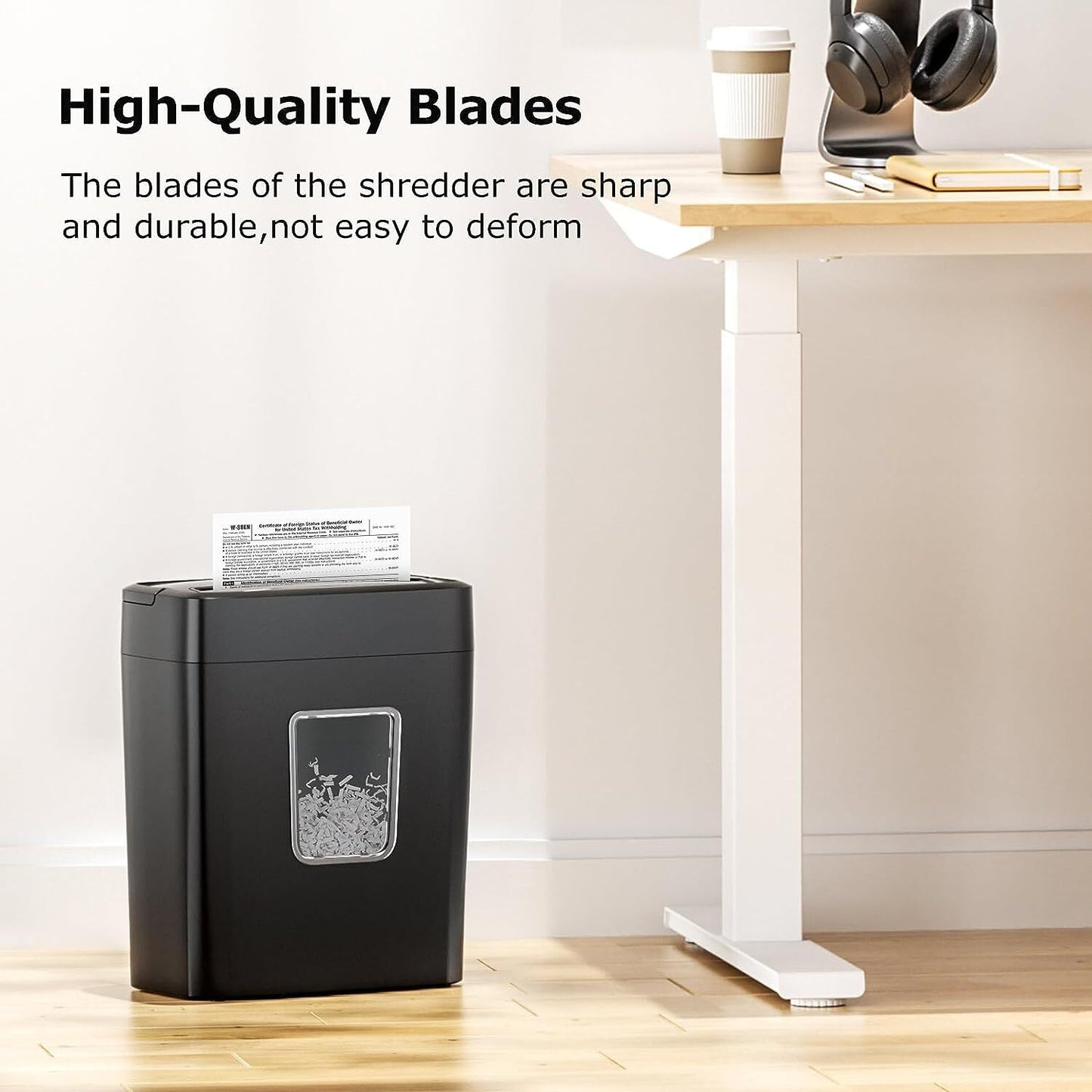Commercial Paper Shredder Industrial 6/8 Sheet Cross Cut Heavy Duty Home Office