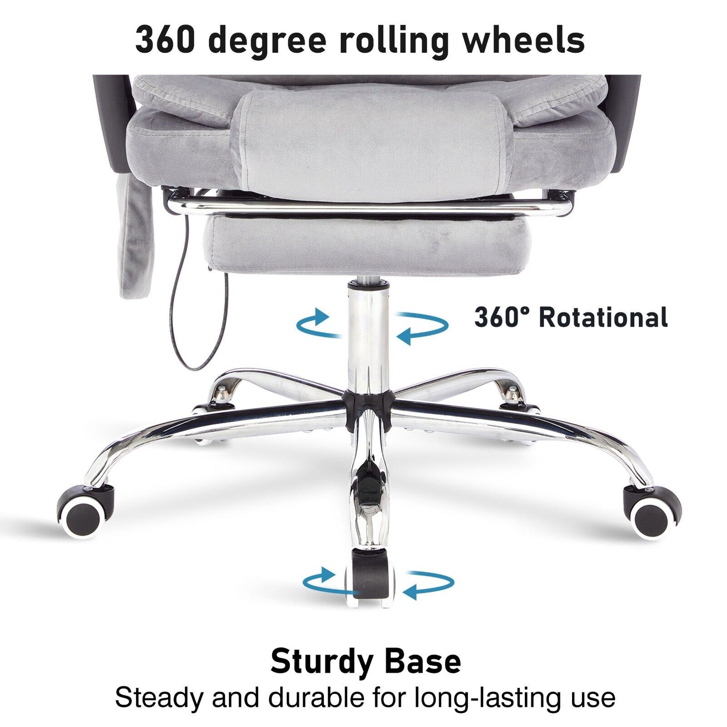 Massage Office Chair Gaming Computer Desk Swivel Recliner Chair Leather Footrest