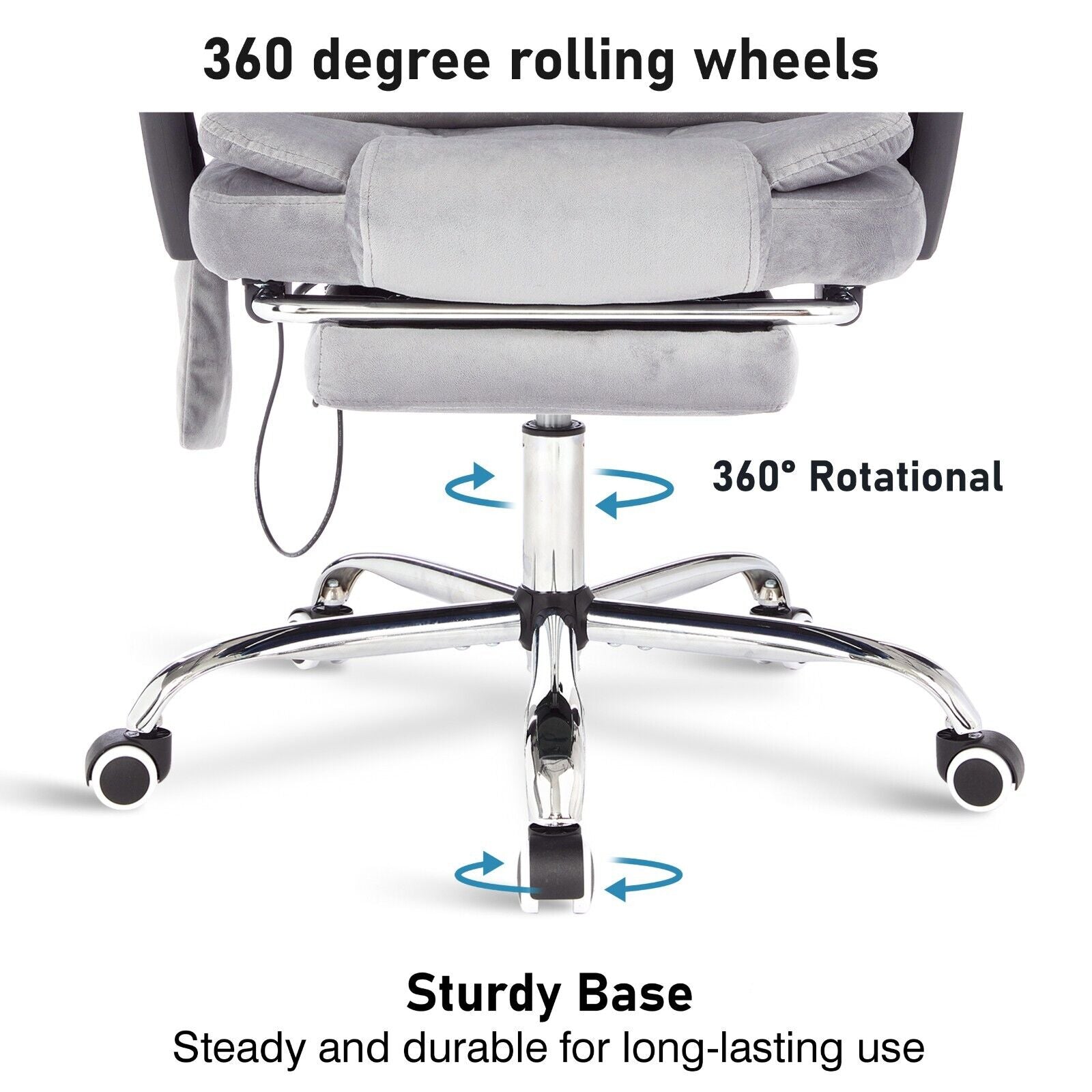 Massage Office Chair Gaming Computer Desk Swivel Recliner Chair Leather Footrest