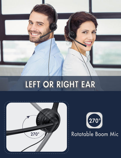 Mpow H323 Single-Sided USB/3 5Mm Wired Headset with Microphone