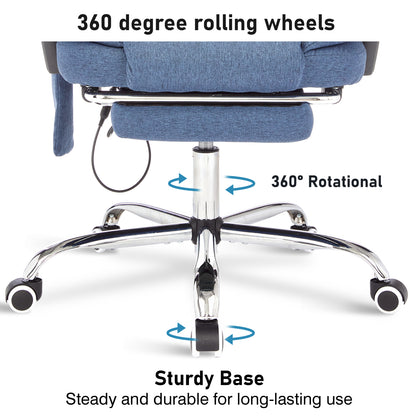 Massage Office Chair Gaming Computer Desk Swivel Recliner Chair Leather Footrest