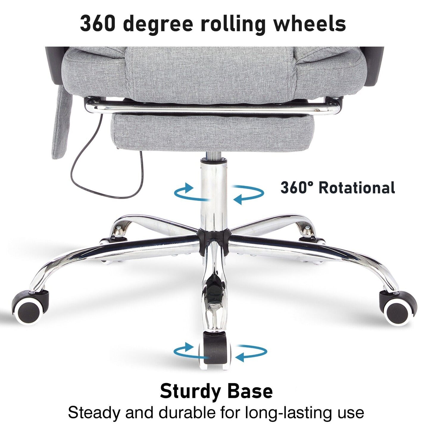 Massage Office Chair Gaming Computer Desk Swivel Recliner Chair Leather Footrest