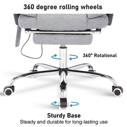Massage Office Chair Gaming Computer Desk Swivel Recliner Chair Leather Footrest