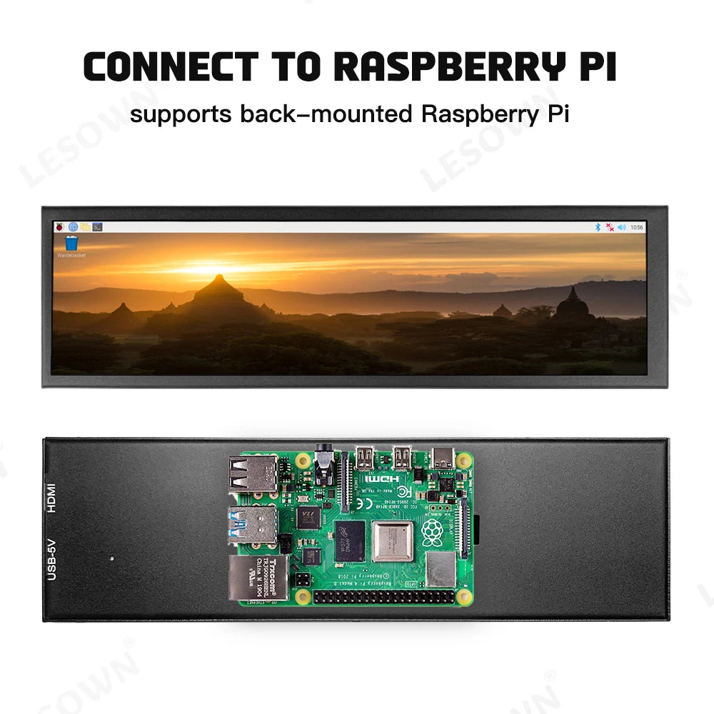 Ultra Widescreen Long Touch Monitor 8.8 12.6 Inch IPS 1920X480 Bar Stretched LCD Display for Windows PC Gaming Monitor