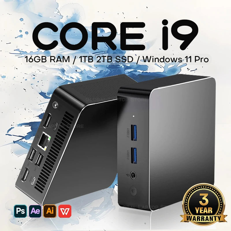 Mini PC Computer Inte I9 10980HK 16GB 32GB RAM 1TB M.2 SSD Windows 11 Gaming Computer PC Wifi6 BT5.2 Portable Mini Desktop PC
