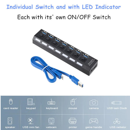 USB 3.0 Hub USB HUB Splitter Multi USB 3.0 Hub Multiple 4/7 Port Hub Splitter Wi