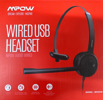 Mpow H323 Single-Sided USB/3 5Mm Wired Headset with Microphone