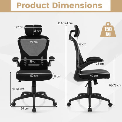 Ergonomic Mesh Office Chair with Adjustable Headrest and Height