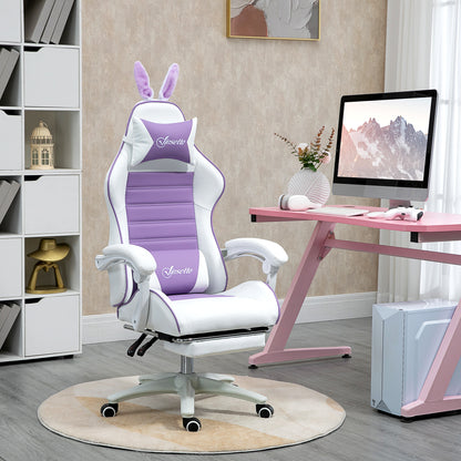 Racing Gaming Chair Reclining PU Leather Computer Chair with Headrest, Yellow