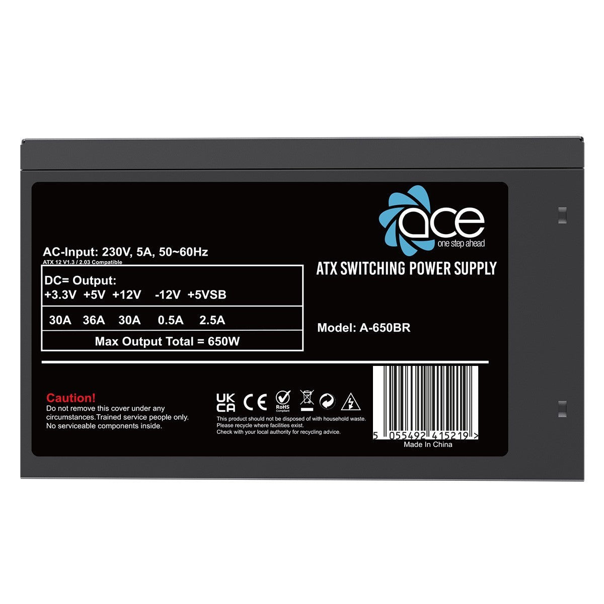 Black 650W PSU Power Supply Computer Desktop PC ATX 12CM Fan PCI-E SATA UK