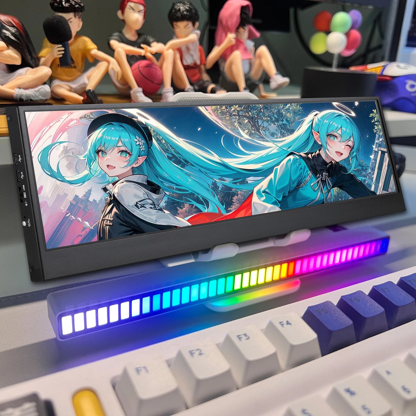 14 Inch Widescreen Stretched Bar Monitor 3840X1100 4K IPS LCD Monitor Aida64 Raspberry Pi Win10 11 PC Secondary Monitor