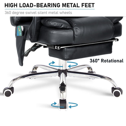 Massage Office Chair Gaming Computer Desk Swivel Recliner Chair Leather Footrest