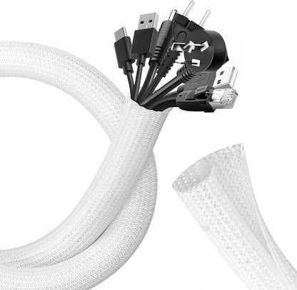 10Ft-1/2Inch Cable Tidy Sleeves Wire Covers for Computer, TV, Home, Office