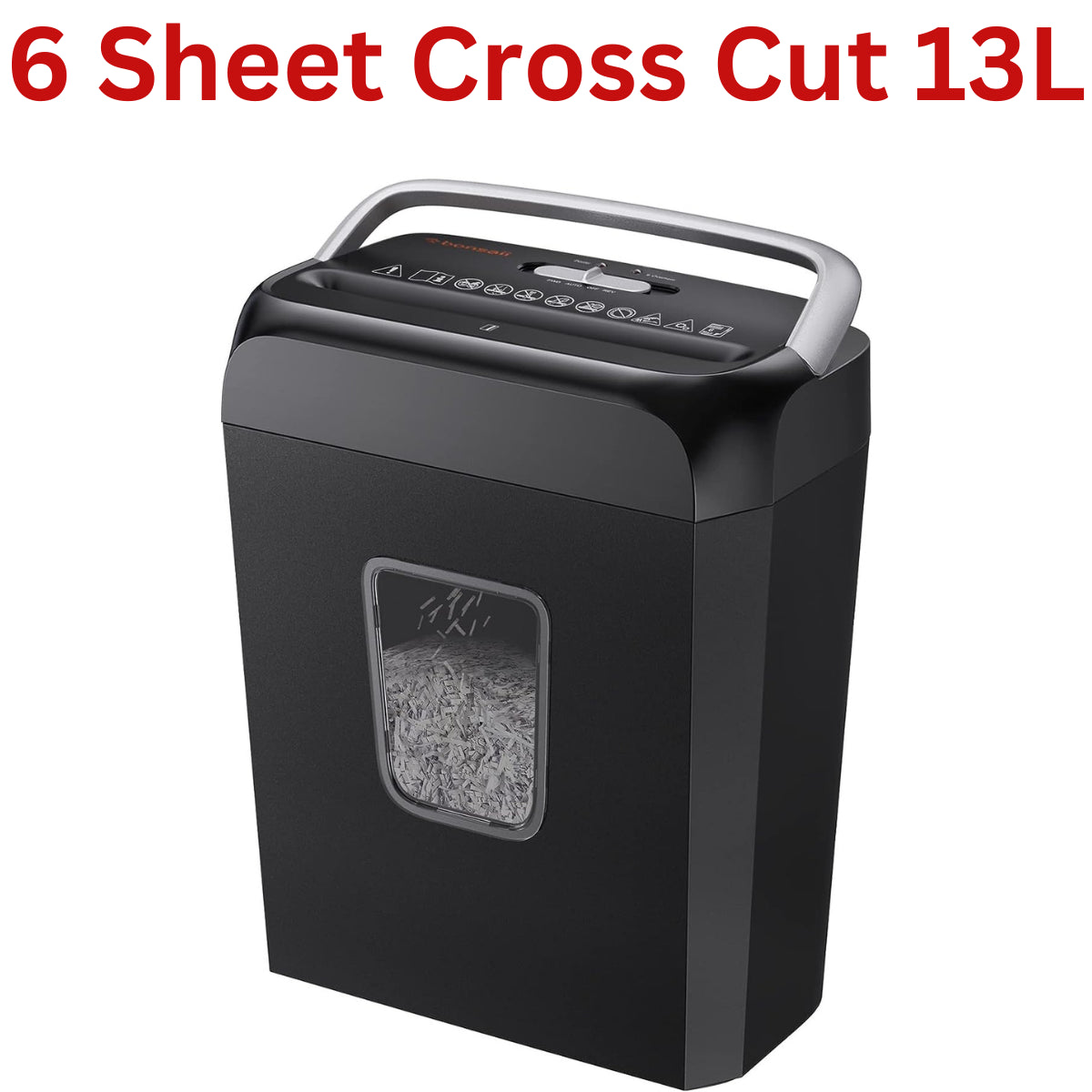 Commercial Paper Shredder Industrial 6/8 Sheet Cross Cut Heavy Duty Home Office
