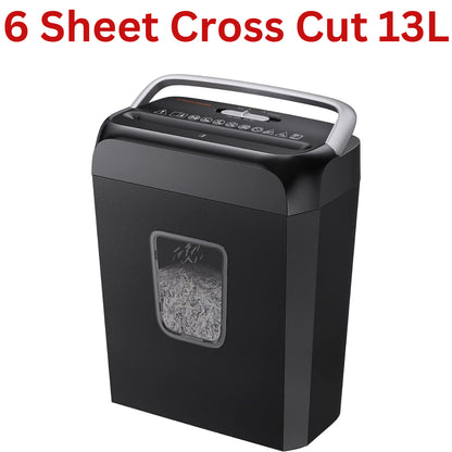 Commercial Paper Shredder Industrial 6/8 Sheet Cross Cut Heavy Duty Home Office
