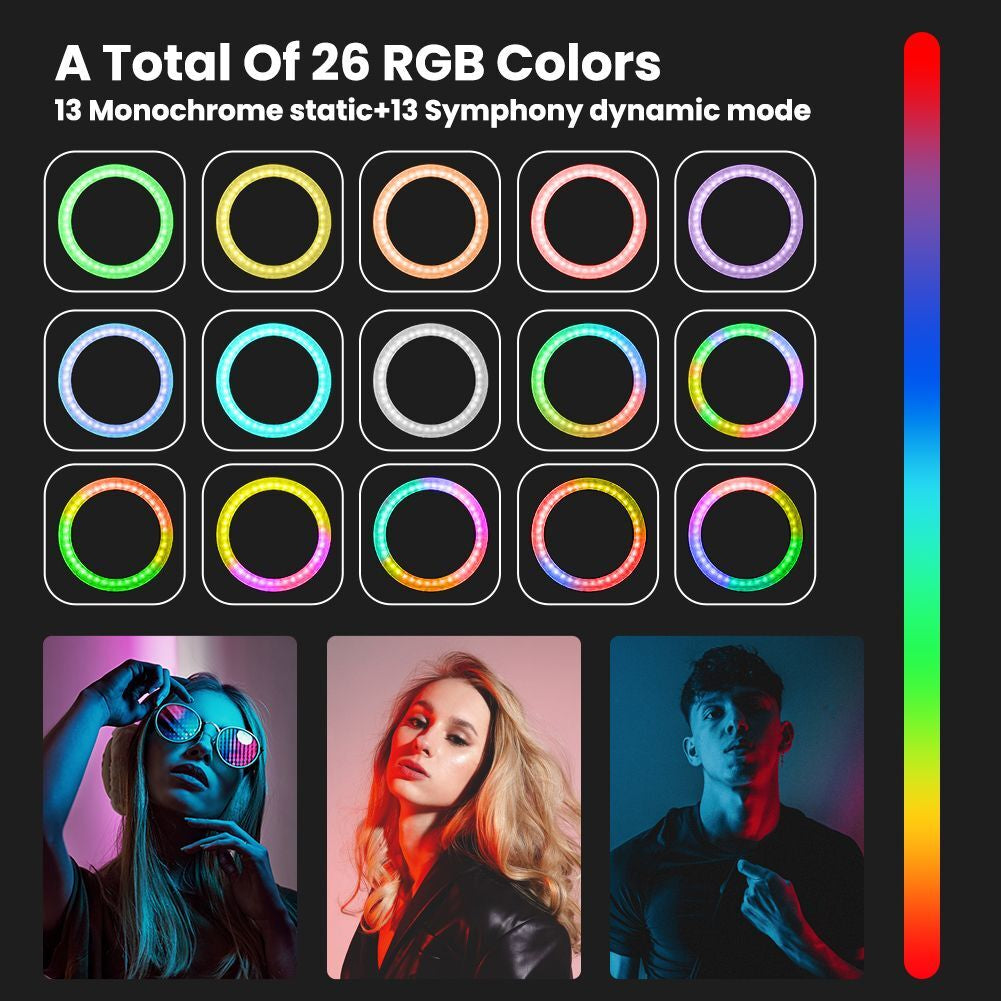 12" 14" Ring Light with Tripod Stand & Phone Holder Selfie Ring Light Live Video