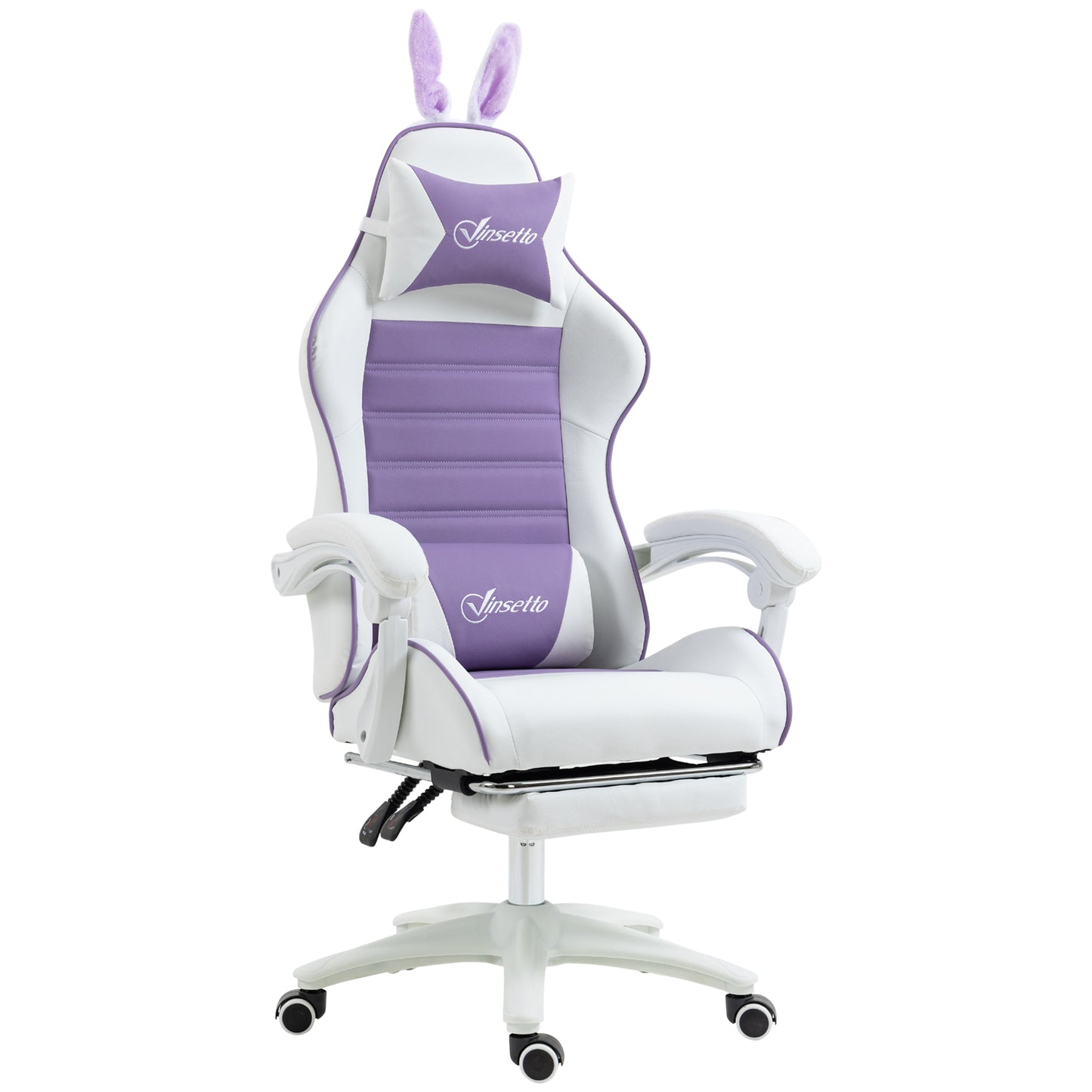 Racing Gaming Chair Reclining PU Leather Computer Chair with Headrest, Yellow