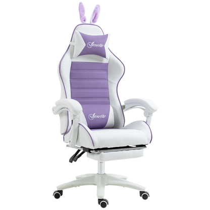 Racing Gaming Chair Reclining PU Leather Computer Chair with Headrest, Yellow